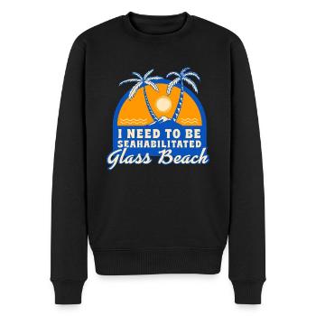 I Need To Be Seahabilitated Glass Beach Summer - Männer Premium Bio Pullover - Schwarz - Vorne - Nico (187cm)