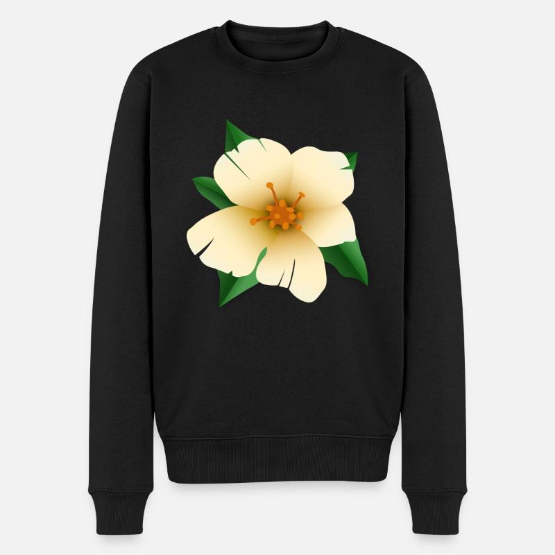 Hibiskusblüte - Männer Premium Bio Pullover - Schwarz
