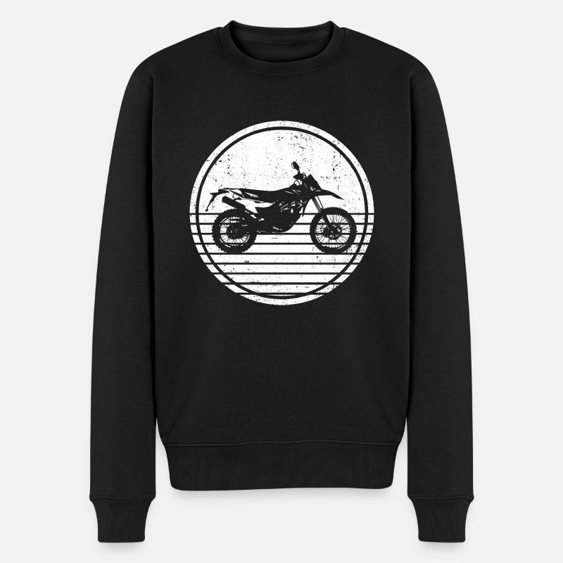 Retro Graphic Dirt Biker Motorcycle Enduro Motocro - Männer Premium Bio Pullover - Schwarz