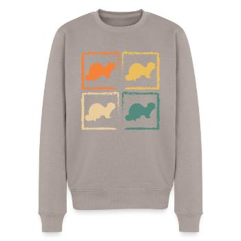 Rétro Belette Furet Amant Vintage Mignon - Pull Premium bio Homme - taupe - Devant - Nico (187cm)