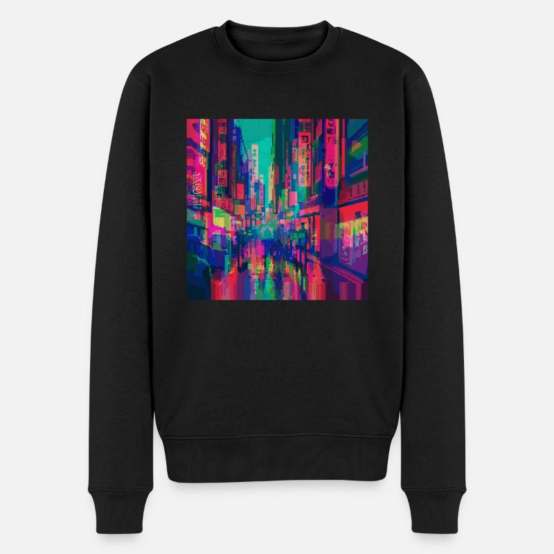 Japan Kawaii Otaku Tokyo - Männer Premium Bio Pullover - Schwarz