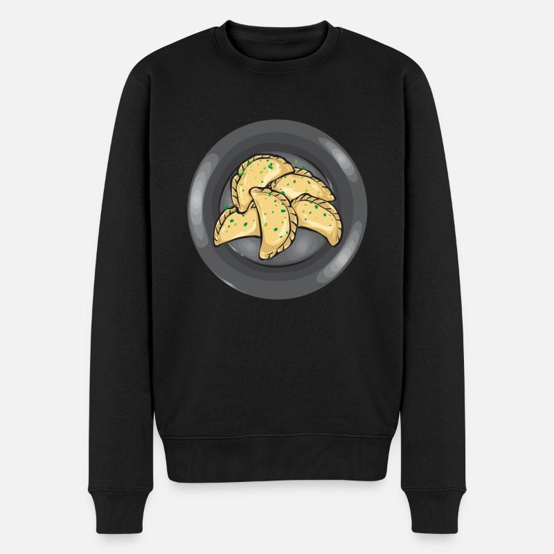 Polnisches Essen Pierogi - Männer Premium Bio Pullover - Schwarz
