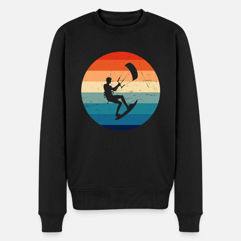 Damen Kiten Kitesurfer Kitesurfing Kite Kitesurf - Männer Premium Bio Pullover - Schwarz