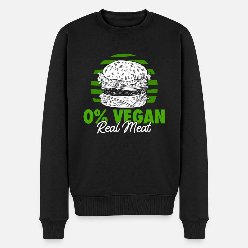 Nicht Vegan - Nur echtes Fleisch - Männer Premium Bio Pullover - Schwarz