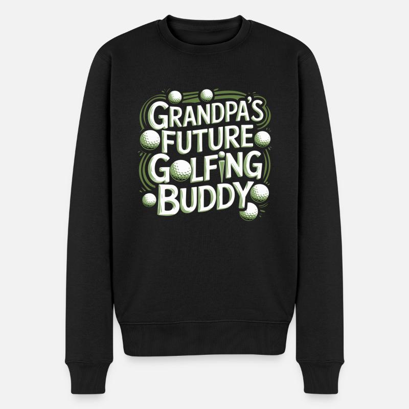 Grandpa's Future Golfing Buddy 9 - Männer Premium Bio Pullover - Schwarz