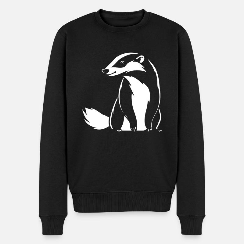 Honigdachs - Männer Premium Bio Pullover - Schwarz