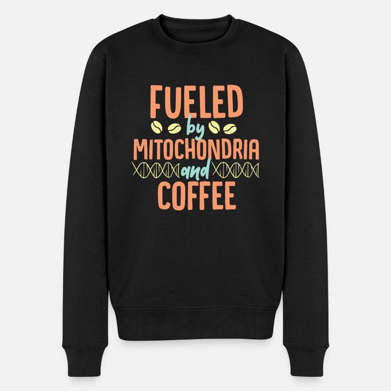 Mitochondrien mit Kaffee Geschenk - Männer Premium Bio Pullover - Schwarz