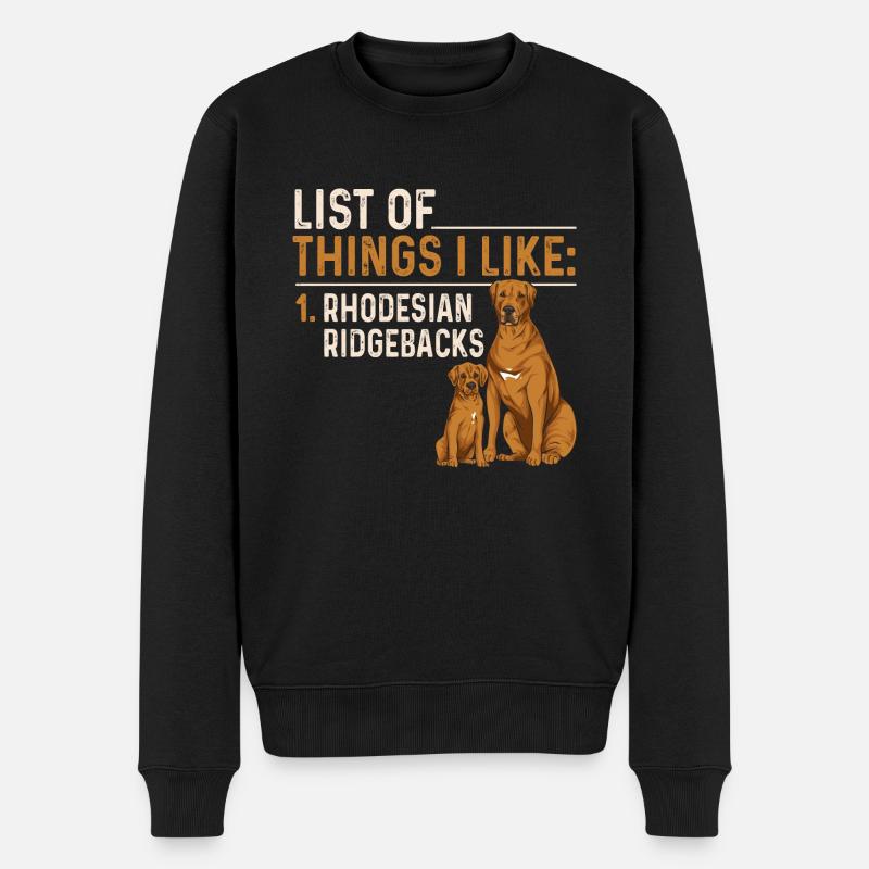 Chien Rhodesian Ridgeback - Pull Premium bio Homme - noir
