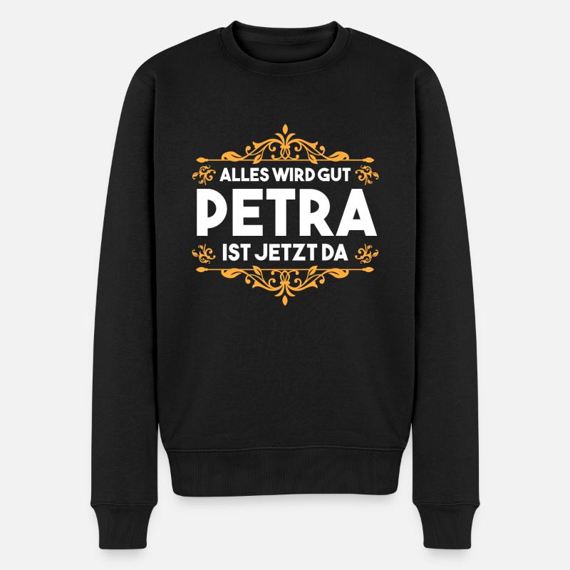 Name Petra - Männer Premium Bio Pullover - Schwarz