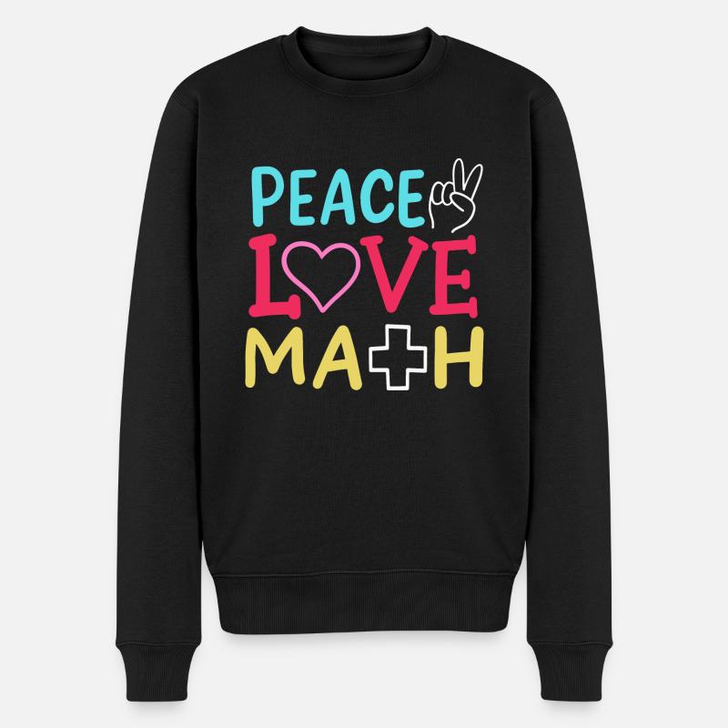 Frieden Liebe Mathematik - Männer Premium Bio Pullover - Schwarz