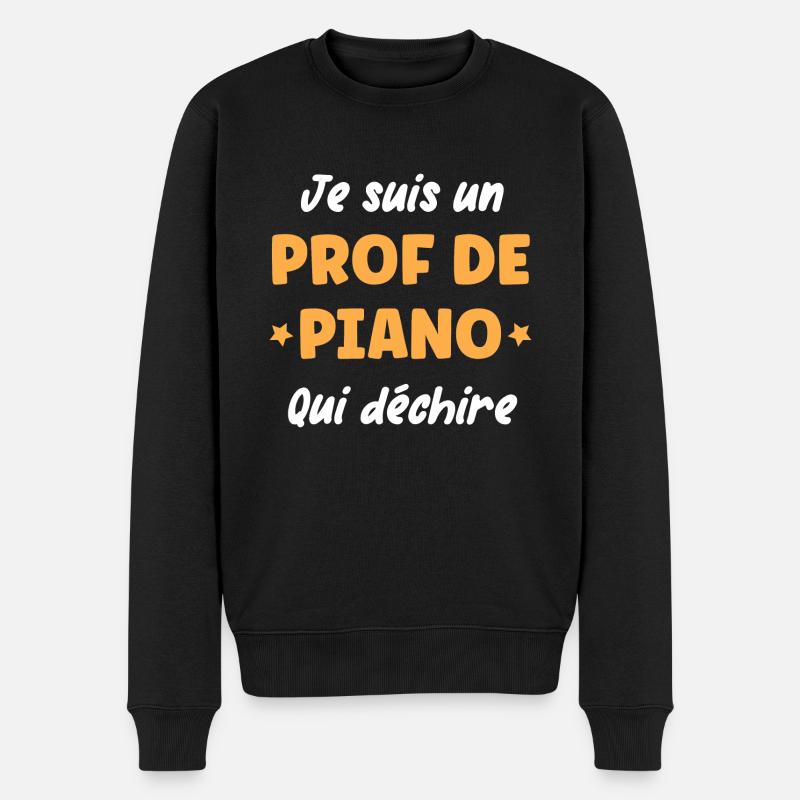 Prof de piano - Pull Premium bio Homme - noir