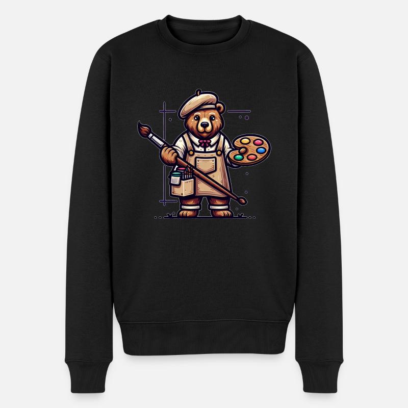 Artiste d’ours mignon - Pull Premium bio Homme - noir