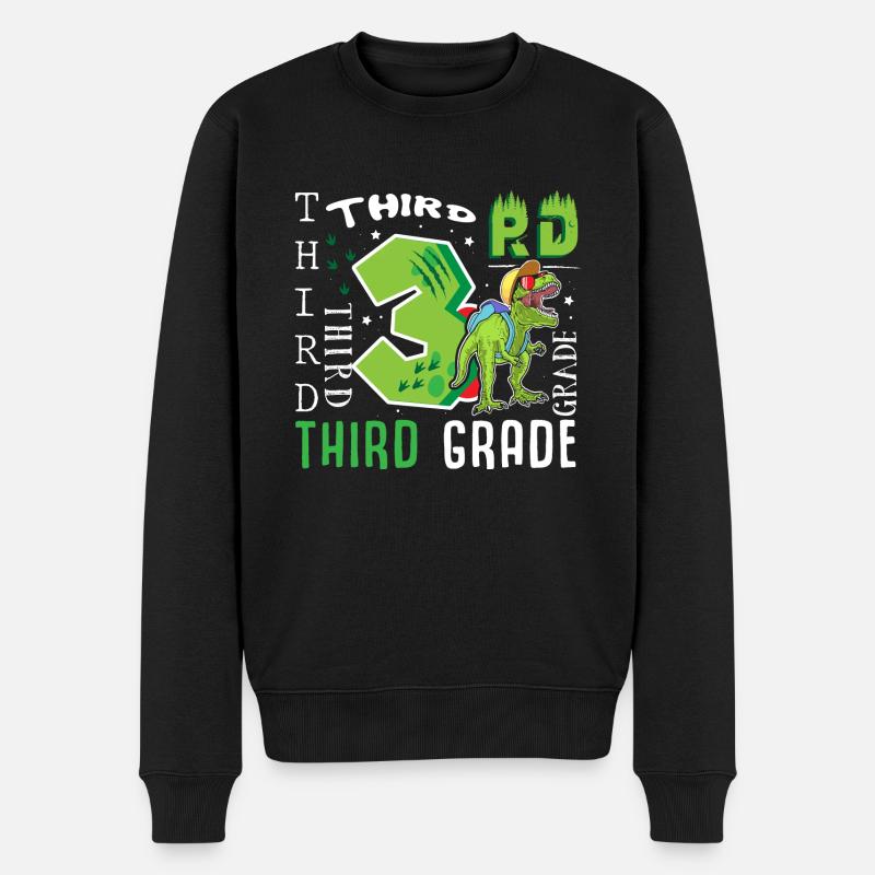 3. Klasse Dino T-Rex - Männer Premium Bio Pullover - Schwarz