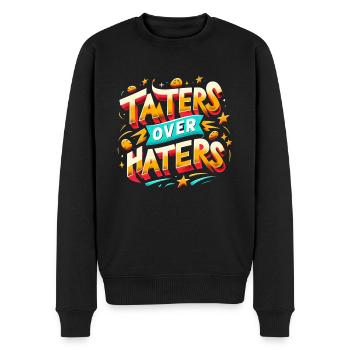 taters over haters 12 - Männer Premium Bio Pullover - Schwarz - Vorne - Nico (187cm)