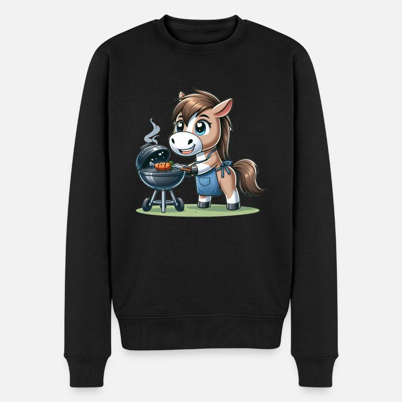 Cheval BBQ mignon - Pull Premium bio Homme - noir
