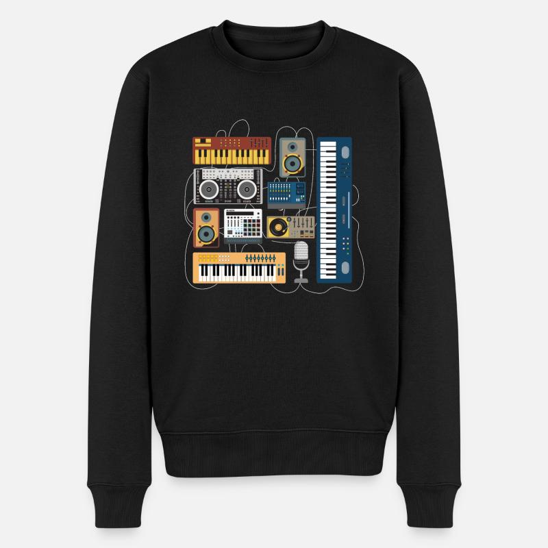 Modular Synthesizer Vintage Dj Mischpult Synth - Männer Premium Bio Pullover - Schwarz