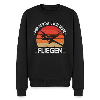 Mir reichts ich geh Fliegen Modellflug Flugzeug - Männer Premium Bio Pullover - Schwarz - Vorne - Nico (187cm)