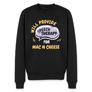Provide Speech Therapy for Mac n Cheese Funny - Männer Premium Bio Pullover - Schwarz - Vorne - Nico (187cm)