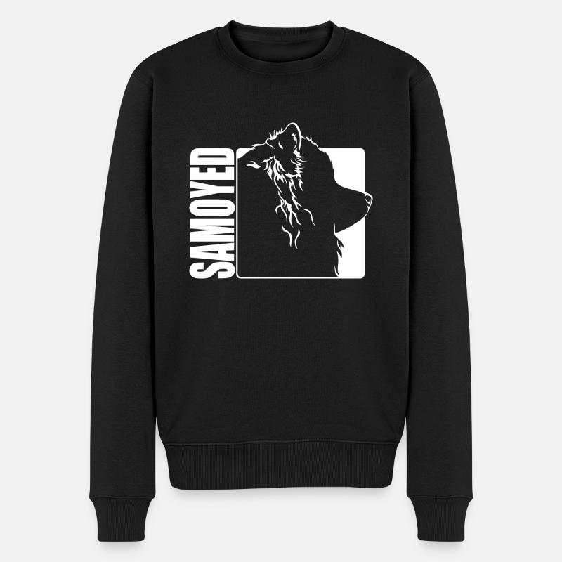 Samoyed Profil Hunde Hund Wilsigns - Männer Premium Bio Pullover - Schwarz