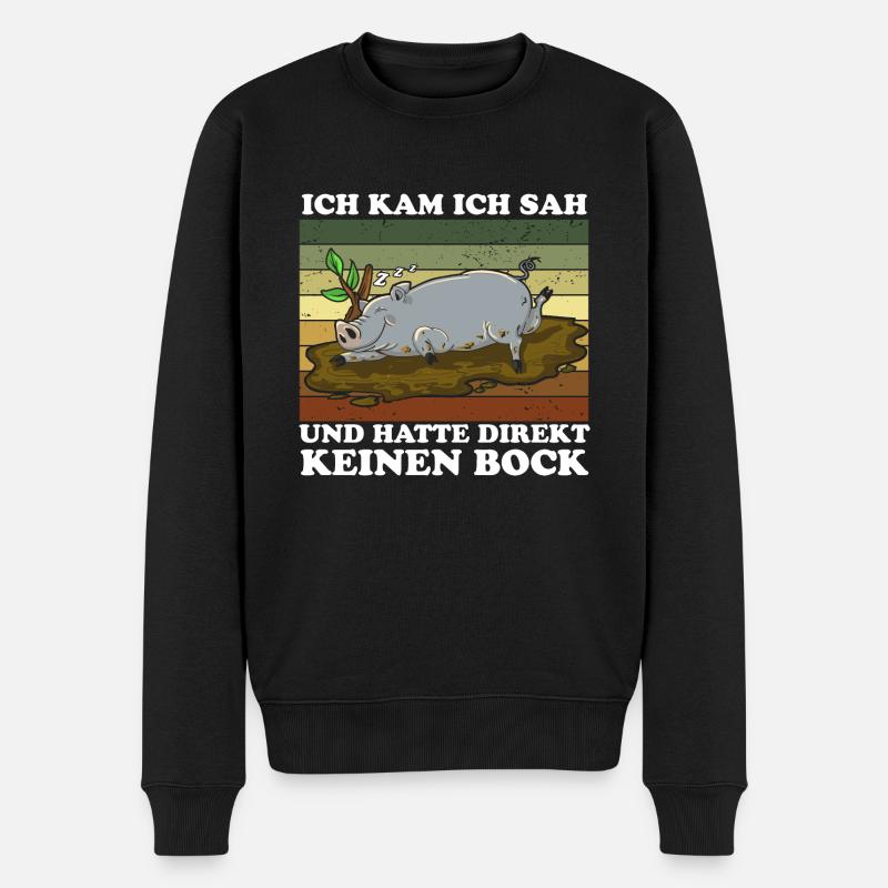 Ich Kam Ich Sah Und Hatte Direkt Keinen Bock - Männer Premium Bio Pullover - Schwarz