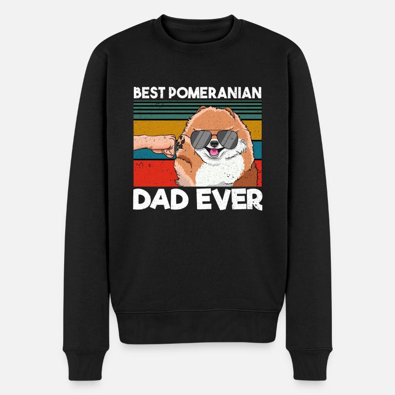 Best Pomeranian Dad Ever Bester Hunde Papa - Männer Premium Bio Pullover - Schwarz