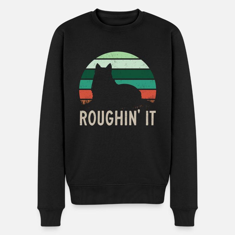 Langhaarcollie Rough Collie Hund - Männer Premium Bio Pullover - Schwarz