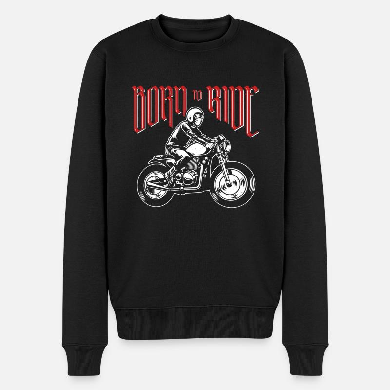 Born to Ride - Motorrad - Männer Premium Bio Pullover - Schwarz