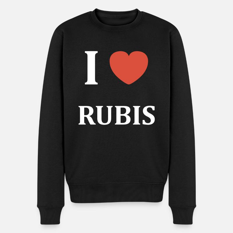 I love Rubis - Pull Premium bio Homme - noir