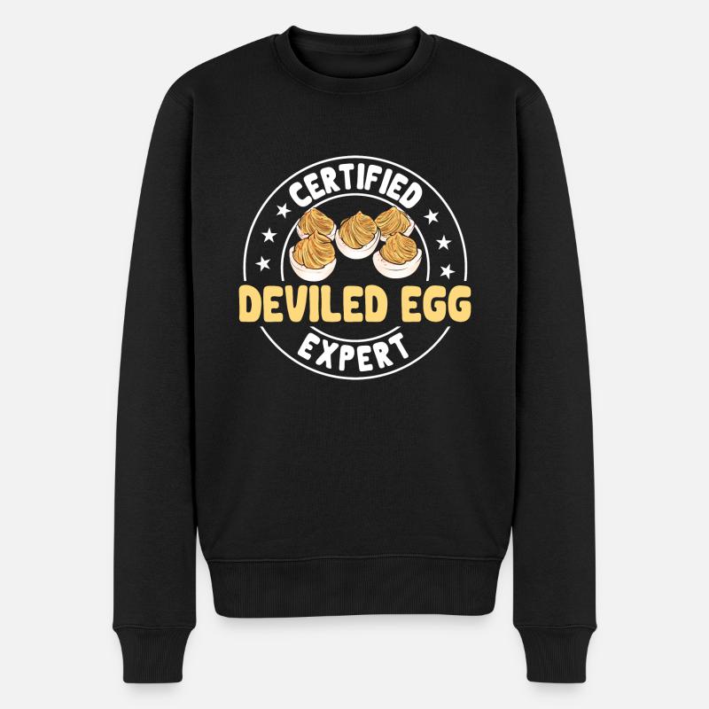 Gefüllte Eier Deviled Eggs - Männer Premium Bio Pullover - Schwarz