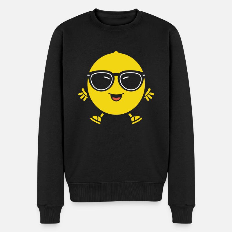 Zitrone - Männer Premium Bio Pullover - Schwarz