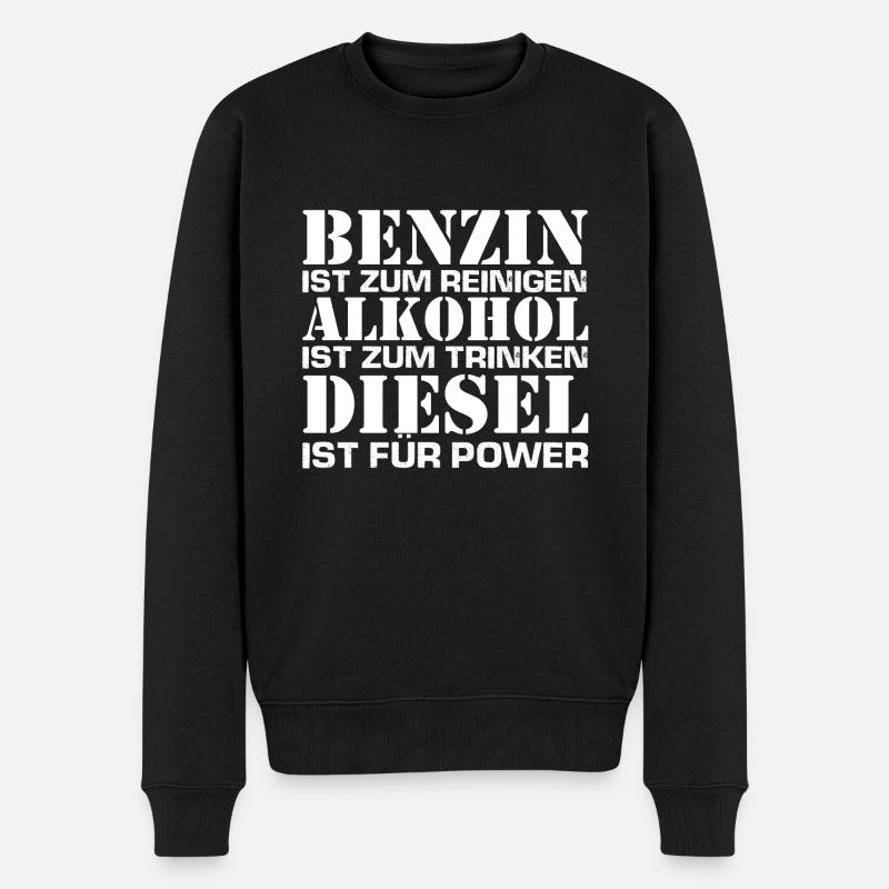 DIESEL POWER - Männer Premium Bio Pullover - Schwarz