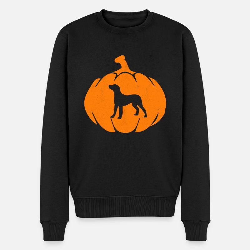 Halloween Dog Pumpkin - Männer Premium Bio Pullover - Schwarz