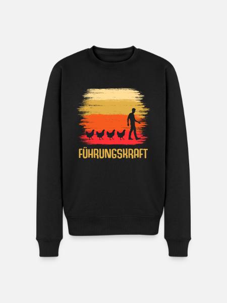 Führungskraft Hühner Hahn - Männer Premium Bio Pullover - Schwarz