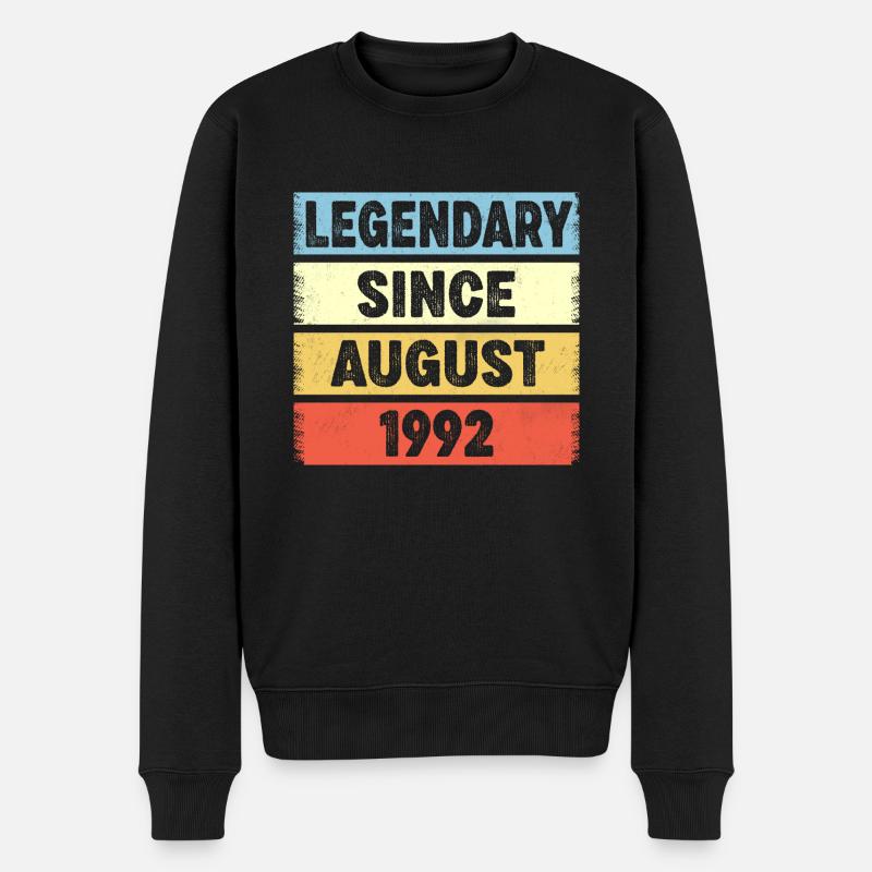Legendary Since August 1992 30. Geburtstag - Männer Premium Bio Pullover - Schwarz