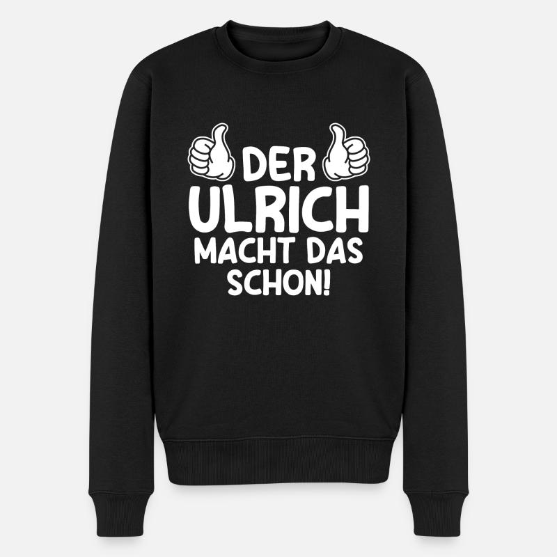 Ulrich - Männer Premium Bio Pullover - Schwarz