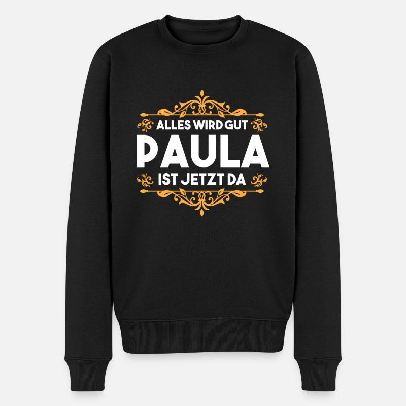 Name Paula - Männer Premium Bio Pullover - Schwarz