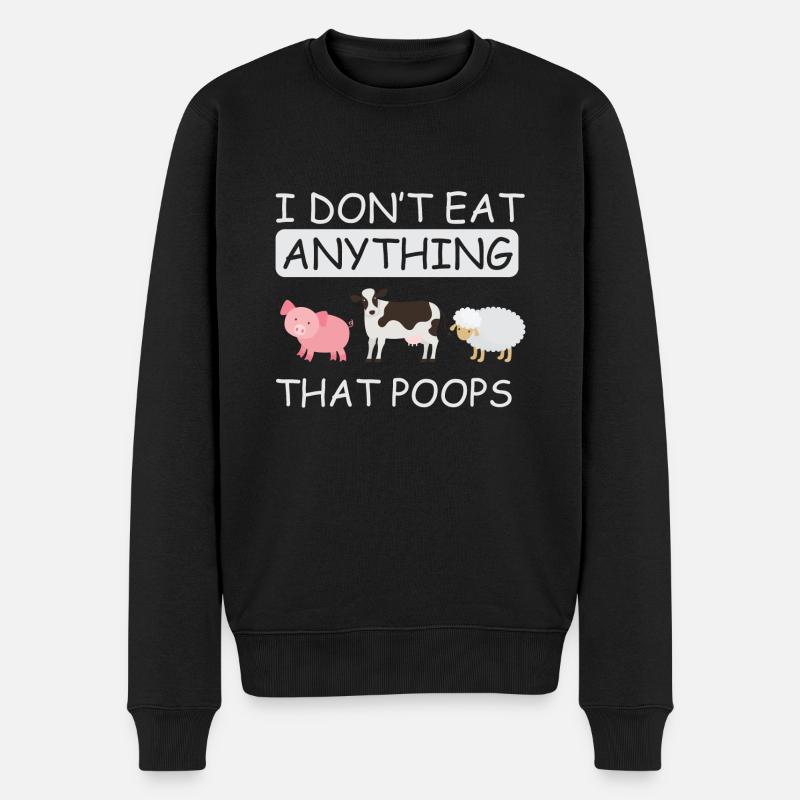 Vegan Fleischlos Tierlieb & Veganer - Männer Premium Bio Pullover - Schwarz