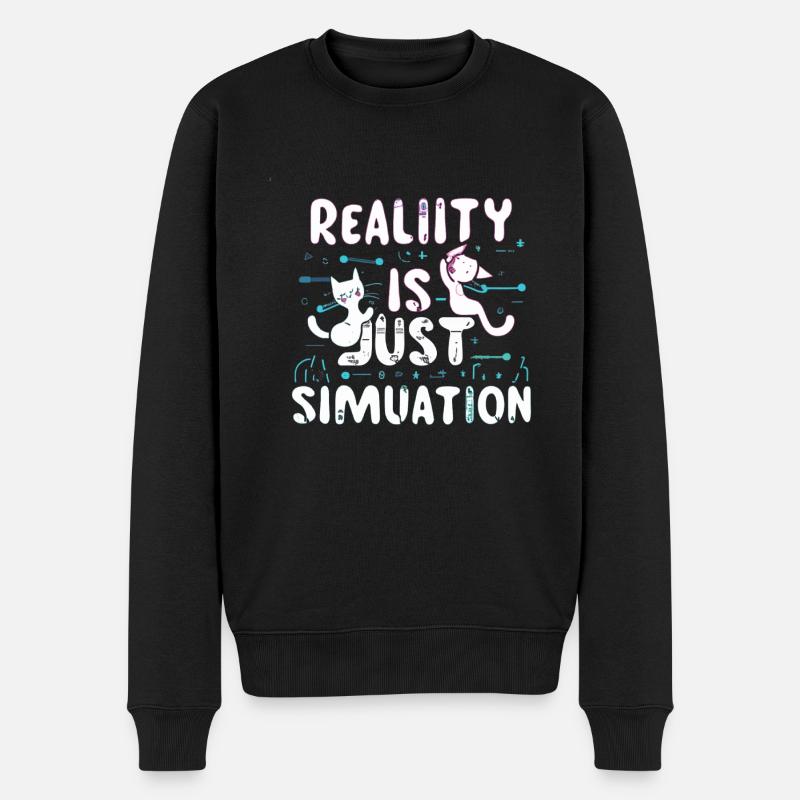 Simulation - Männer Premium Bio Pullover - Schwarz