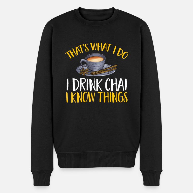 Chai Tee Masala Chai - Männer Premium Bio Pullover - Schwarz