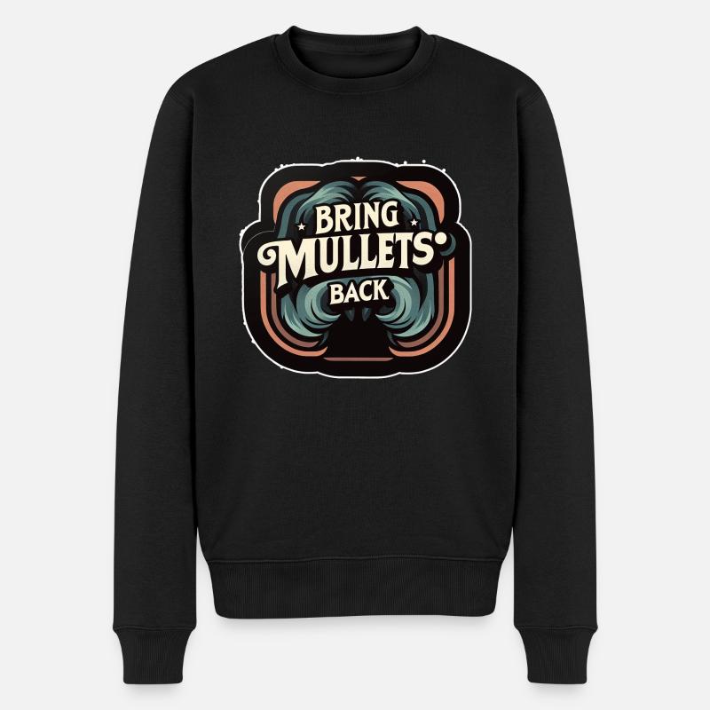 Bring Mullets Back 9 - Männer Premium Bio Pullover - Schwarz