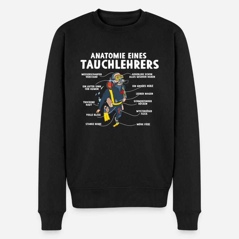 Anatomie eines Tauchlehrers - Männer Premium Bio Pullover - Schwarz