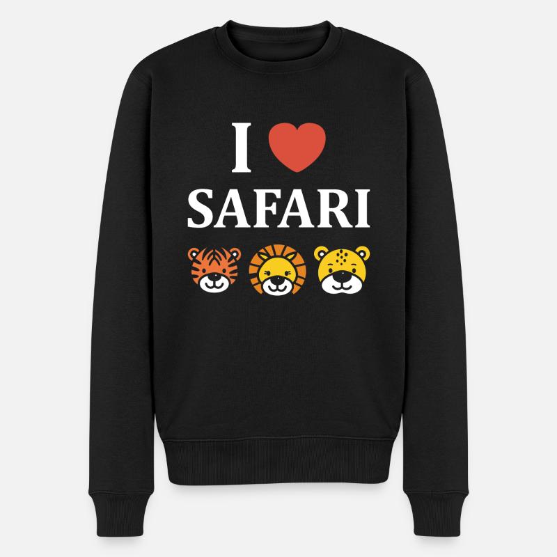 Ich liebe Safari - Männer Premium Bio Pullover - Schwarz