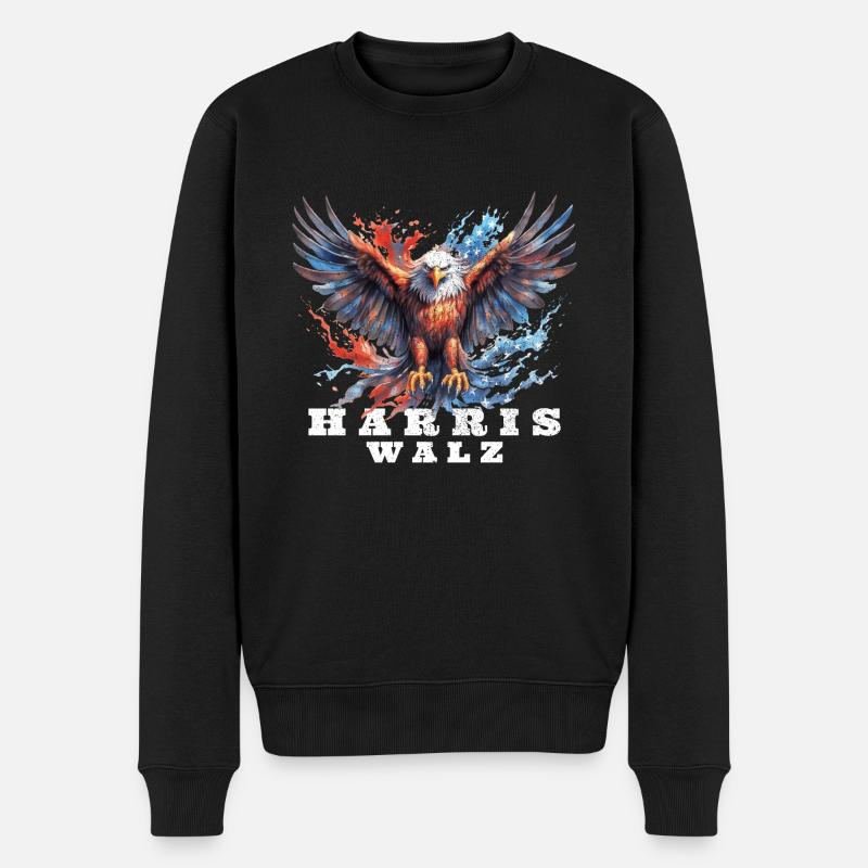 Kamala Harris & Tim Walz 2024 Vintage Shirt - Männer Premium Bio Pullover - Schwarz