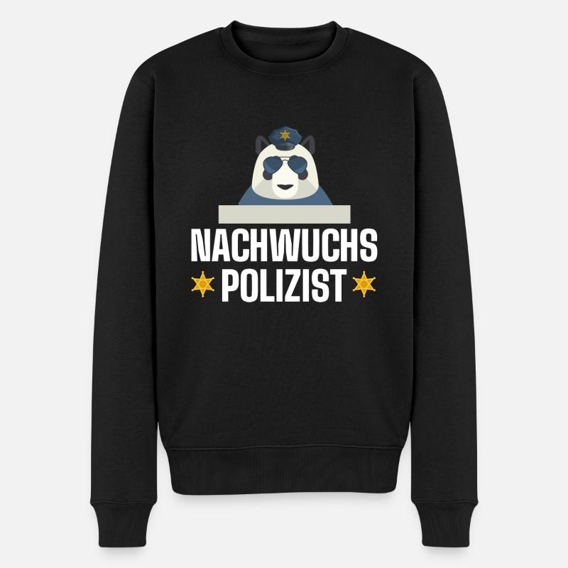 Polizist Polizei Kommissar - Männer Premium Bio Pullover - Schwarz