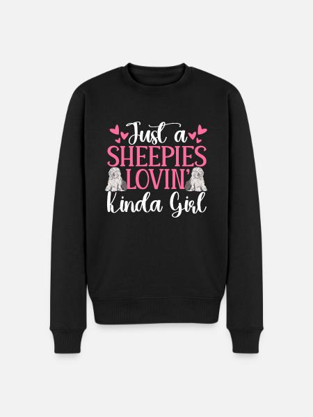 Old English Sheepdog Sheepie Bobtail - Men's Premium Organic Jumper - black
