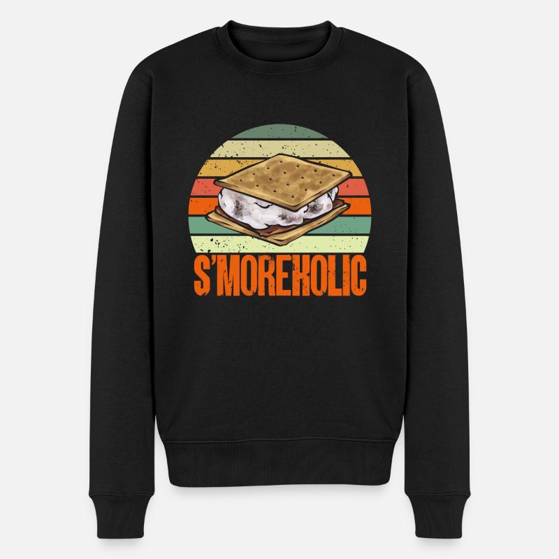 S'more Lagerfeuer Marshmallow Camping - Männer Premium Bio Pullover - Schwarz