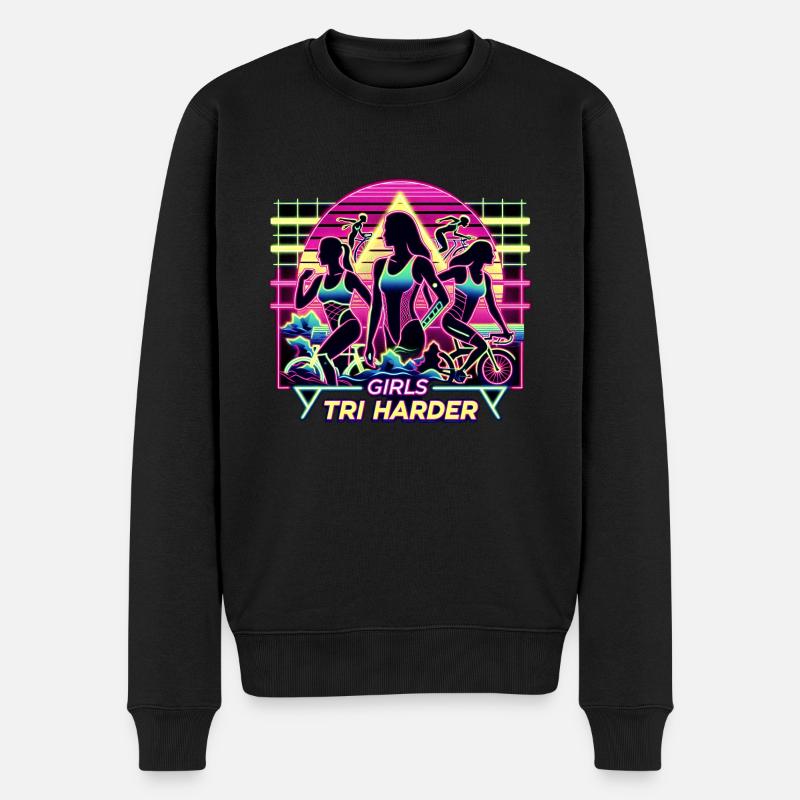 Girls Tri Harder 11 - Männer Premium Bio Pullover - Schwarz