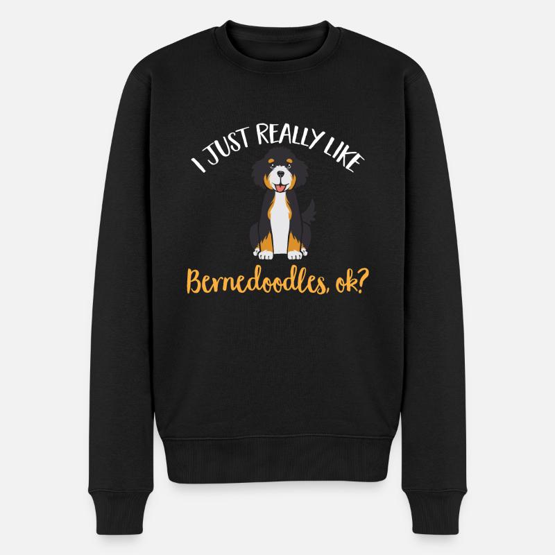 Chien Bernedoodle - Pull Premium bio Homme - noir