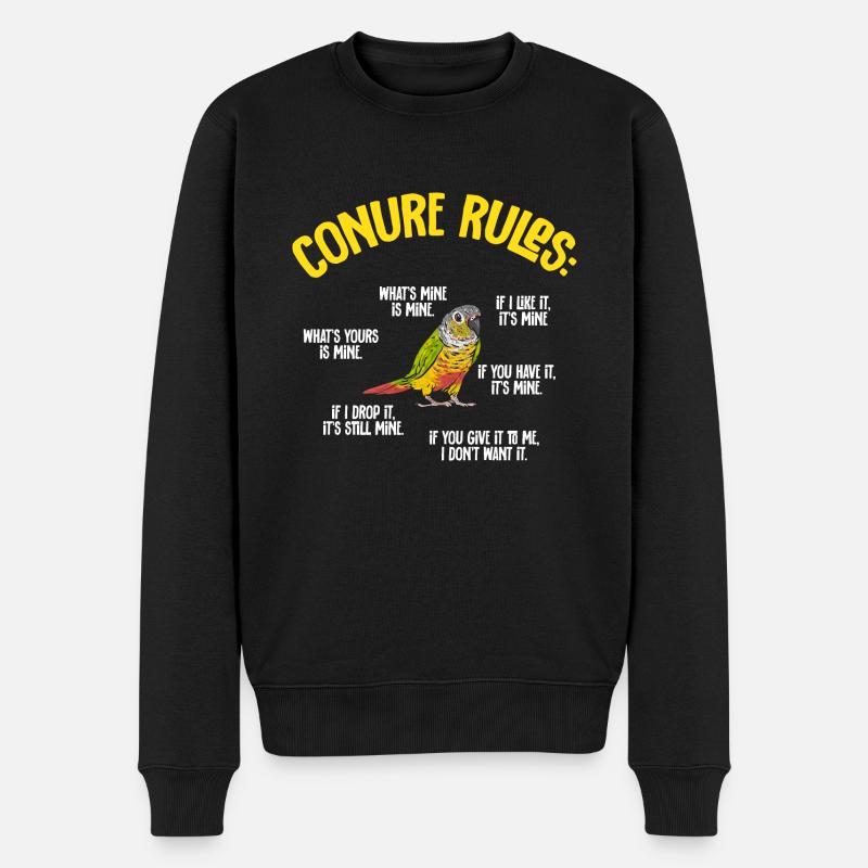 Molinasittich Papagei Vogel Sittich - Männer Premium Bio Pullover - Schwarz