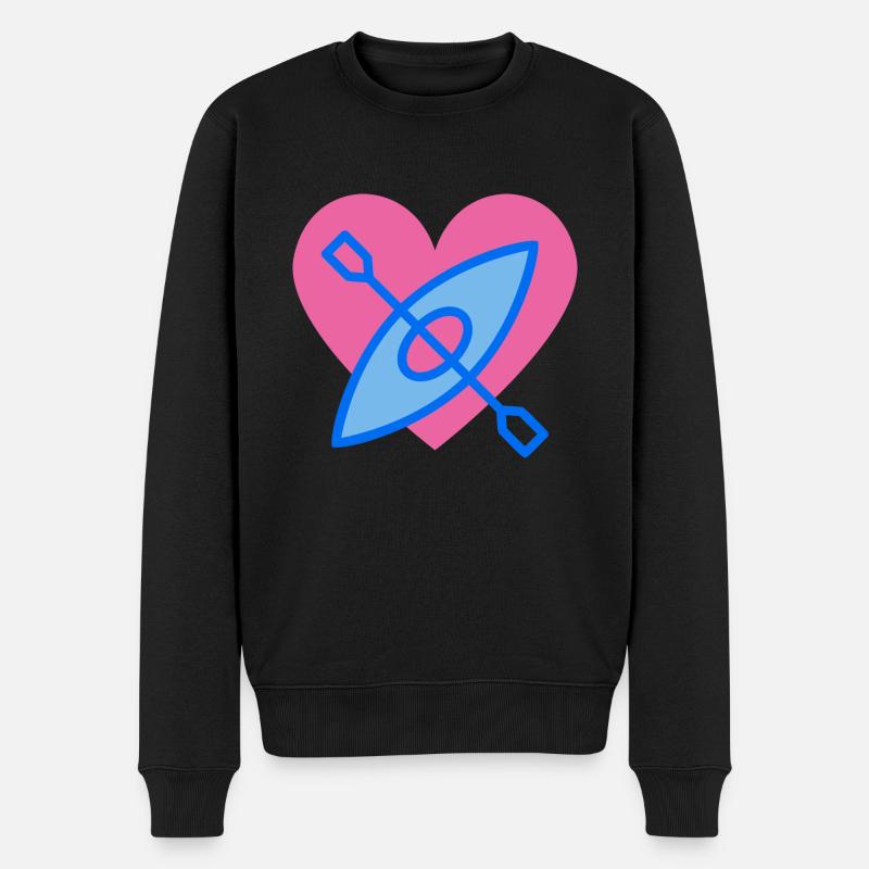 coeur canoë love - Pull Premium bio Homme - noir